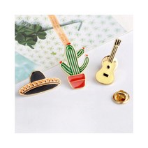 멕시코 뱃지 브로치 패션 모자 통기타 선인장 배지