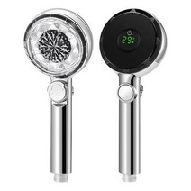 신제품 지능형 온도 디스플레이 LED 샤워기 물 절약 고압 조절 강우 샤워 욕실 럭셔리, 1pc Silver