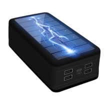 태양광 보조배터리 태양 보조베터리 99000mAh 휴대용 충전기 대용량 LED 4USB 야외 여행 외부 배터리 삼성 호환 Xiaomi 아이폰 i14, [01] 50001 mAh-100000 mAh, [01] Black