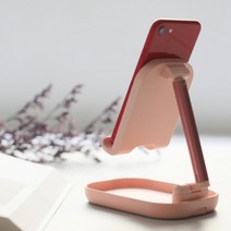아이앤트 휴대용 누워서 핸드폰 높이조절 3단 거치대 (+파우치 증정) 스마트폰 핸폰 탁상용 책상 아이패드 거치대 목 만능샷 태블릿 아이들 눈높이 독서 지지대 사무실 다이소, 베이비핑크, 높이조절 3단 만능거치대