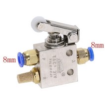 공압 부품 1/8" BSP Threaded Air Pneumatic 2 Position 3 Way Roller Lever Mechanical Valve TAC2-3, 01 With 8mm Fitting