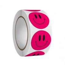 네온진핑크 스마일스티커 대용량500pcs 다꾸 답례품 감사스티커 선물 다이어리 웨딩 보상 포장, 상세페이지 참조