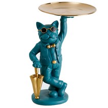 1상2템 인테리어 소품 불독 트레이, 딥그린