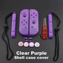 퐁고샵보라색 그립 나사 Nintendo 스위치 NS JoyCon 조이 콘 컨트롤러 하우징 쉘 케이스 조이 콘 핸드 스트, 한개옵션1, 10 Clear purple a set