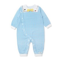 오가닉맘 블루중체크긴소우주복 MGSLQE02