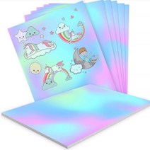 스티커 제작 네임스티커 A4 복사용지 필름 라벨 접착 제작 프린트 연예인 포토스티커 굿즈 만들기 이니셜 반짝이 무지개 레인보우, 스타