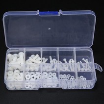 150pcs 흰색 나일론 육각 나사 m2 m2.5 m3 m4 m5 볼트 너트 스탠드 오프 스페이서 키트 플라스틱 상자 내식성, 150개