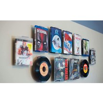 CollectorMount DVD 마운트 비디오 게임 45 레코드 및 블루레이 선반 스탠드 및 벽 마운트 보이지 않고 조절 가능 2팩, 5 Pack