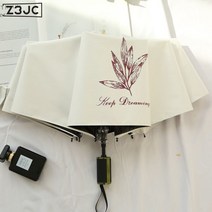 Z3JC 중성 소소한 맑은 비 겸용 파라솔 자외선 차단 접이식 자동 중성 3단 우산