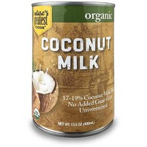 Natures Greatest 네이처스 크레이테스트 코코넛 밀크 언스위트 400ml 12캔 - Organic Coconut Milk, 1개, 1ml