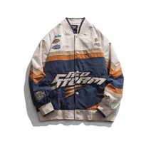 남자 캐주얼 봄 가을 점퍼 미국 수 놓은 야구 유니폼 재킷 펑크 레이싱 재킷 2023
