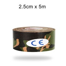 WorthWhile Kinesiology Tape 운동 회복 탄성 테이프 Kneepad 근육 통증 릴리프 무릎 패드 체육관 피트니스 붕대 지원, 13 2.5X500 Green Camo