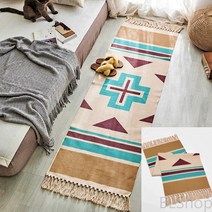 크로스패턴 코튼 러너 카페트 170X60CM 러너 침대밑러그