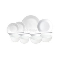 코렐 무지 저스트화이트 2인그릇세트 D 12pcs, 미국형공기대접