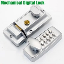 기계식 도어락 키리스 데드볼트 디지털 엔트리 아연 합금 나무 도어게이트 잠금 도난방지, [03] Right pull