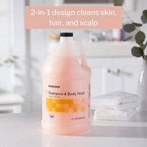미국직구 올인원바디워시 홀애비냄새제거 대용량 미국향기 알로에 함유 McKesson 샴푸 및 바디 워시 살구 향 1갤런 1개