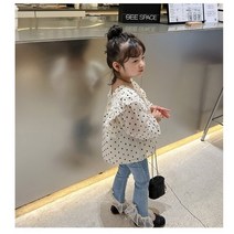 아짱 키즈여아 봄가을신상 청바지 브라우스세트 도트벌룬프릴청바지세트