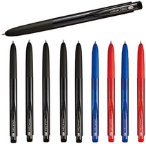 uni 시그노 노크 볼펜 UMN-155 흑색/청색/적색 세트, 0.28mm 흑6개+청2개+적색2개 세트