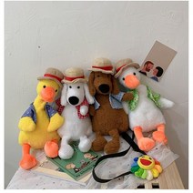 싸바싸바 귀여운 동물 오리 강아지 인형 모양 가방 크로스백