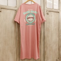 핸드박스 오버핏 백프린팅 롱원피스 7부 반팔 홈웨어