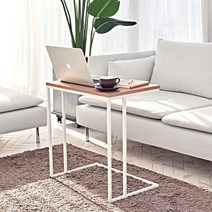 영진앵글(주) 이동식 사이드테이블 거실 소파 침대 노트북테이블, 크림색상