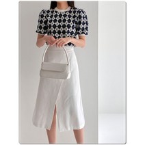 여성 스트레이트핏 에이 랩 미디 스커트 2color