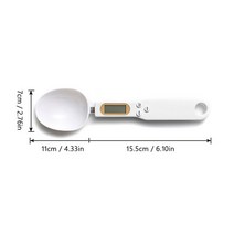 부엌에 대 한 디지털 스푼 규모 500g 전자 저울 LCD 단위 전환/데이터 잠금/용기 높은 정밀도, 01 WHITE