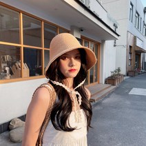 [앙상블] 미니 레이스 밀짚 벙거지 보넷햇 모자/여성/밀짚/썬캡/여름