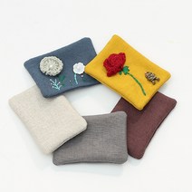 [펠트친구] 자수용 린넨사각브로치판[1216], 브라운