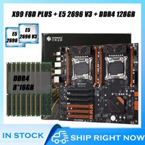 마더보드 메인보드 HUANANZHI X99 F8D PLUS XEON 콤보 세트 인텔 E5 2696 V3x2 8x16G DDR4 2400mhz RECC 메모리 서버 포함, CN_마더 보드 + CPU + RAM