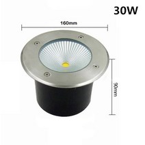 LED 지하 조명 후미등 5W 10W 15W 20W 30W 야외 IP67 방수 지상 정원 경로 바닥 매장 마당 스팟 풍경, [07] 30W, [05] Blue