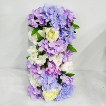 웨딩아치 프로포즈 럭셔리 웨딩 도로 인용 꽃 장미 모란 수국 믹스 diy 아치형 문 꽃 행 창 t 스테이션 웨딩 장식, 파란색