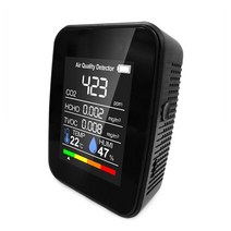 라돈측정기 휴대용 새집증후군 공기질 냄새분석 포름알데히드 공기 품질 모니터 온도 습도, 검은색