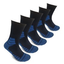 땀흡수 좋은 엠보싱 쿠션 발목보호 스포츠양말5P, 검정투톤, 남성(L:250~275), 중목(UL-M)