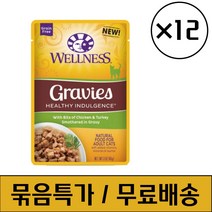 웰니스 캣 헬시 인덜전스 그레이비 닭고기&칠면조 파우치 85g x 12개