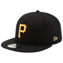 New Era 남성 피츠버그 파이럿츠 게임 어텐틱 콜렉션 온 필드 59FIFTY 피트 스냅백 검은색 7, Black