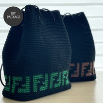 [패키지] 미니팬백 (18합면사+가방끈+가방바닥+도안), 그린