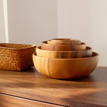 룰루홈 우드 샐러드 볼 나무 그릇 보울 요거트, 우드볼-XL