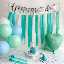 개달당 반려견 반려묘 생일파티세트 강아지생일파티 주문제작 (가랜드 + 풍선 + 레터링헬륨풍선 + 컨페티 종이꽃가루 + 종이커튼), 핑크