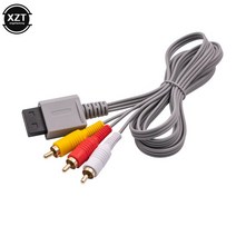 1.8m 3 RCA 케이블 닌텐도 Wii 컨트롤러 콘솔 오디오 비디오 AV 케이블 컴포지트 480p 금도금 3RCA 윌 케이블 코드, 그레이
