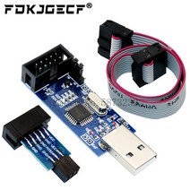 USBASP USBISP AVR 프로그래머 USB ATMEGA8 ATMEGA128 ATtiny/CAN/PWM 10 핀 와이어 모듈 DIY 핀-6 어댑터 보드 1 세트, [01] 1 Set