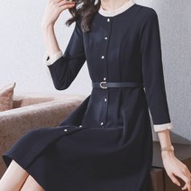 7338 베이비프릴 8부소매 정장원피스 한색상