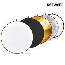 Neewer 휴대용 5in1 촬영 반사판 실내 스튜디오와 야외 촬영에 적합 5가지 사이즈 옵션 가능, 5in1 반사판 50cm