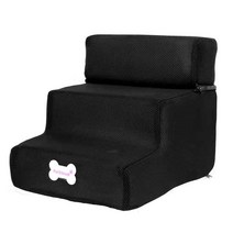 강아지런닝머신 고양이런닝머신애완 동물 램프 사다리 작은 단계 계단 개와 고양이 3 이동식 미끄럼 방지, 01 Black