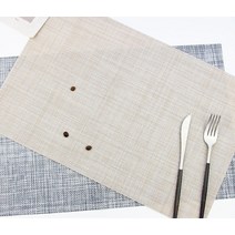 식탁플레이팅 방수 린넨패턴 테이블매트 모던감성 자취템 테이블꾸미기, 베이지, 베이지