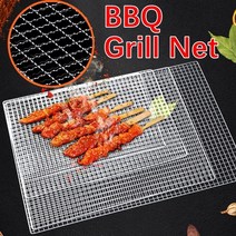 square bbq 그릴 메쉬 매트 304 스테인레스 스틸 그릴 와이어 메쉬 야외 캠핑 냄비 랙 한국어 바베큐 논스틱 그릴 매트, 35x30cm