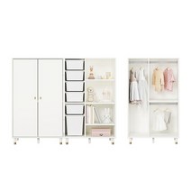 한샘 보나 긴옷형 베이비장 세트 박스선반형 160cm (다리), 컬러:크림화이트(A)