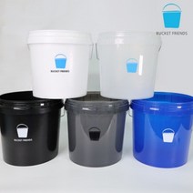 버킷프렌즈 프리미엄 세차버킷 18L (손잡이 장착), 화이트