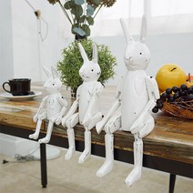 윤식당 목각 토끼인형 3P 세트 (화이트) 감성소품 엔틱 스튜디오609