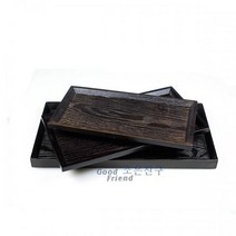 옻칠 원목 트레이(옻칠 후식쟁반 중) 31 x 17 - (쟁반/받침대/트레이/접시/사각쟁반/주방잡화/주방용품), 본상품선택
